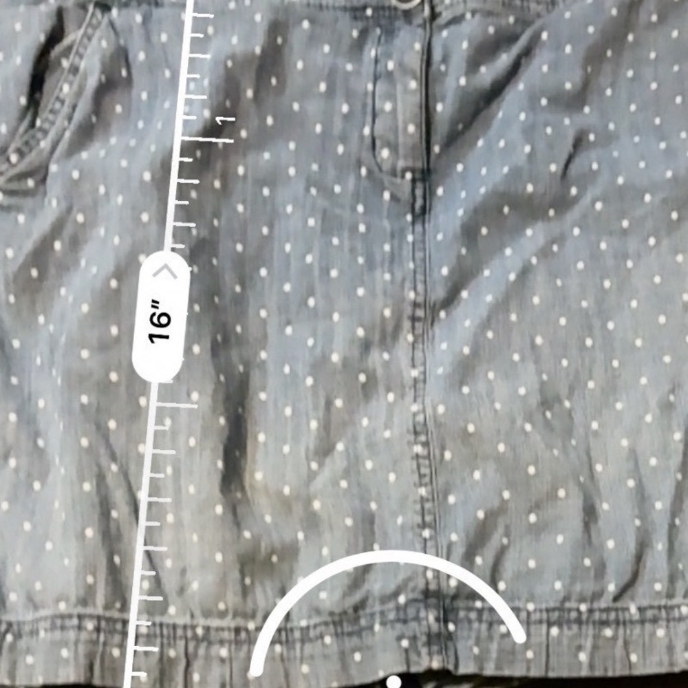 Karen Scott Petites Blue Polka Dot Denim Skort Womens 12P Light Wash Cotton - Picture 7 of 7